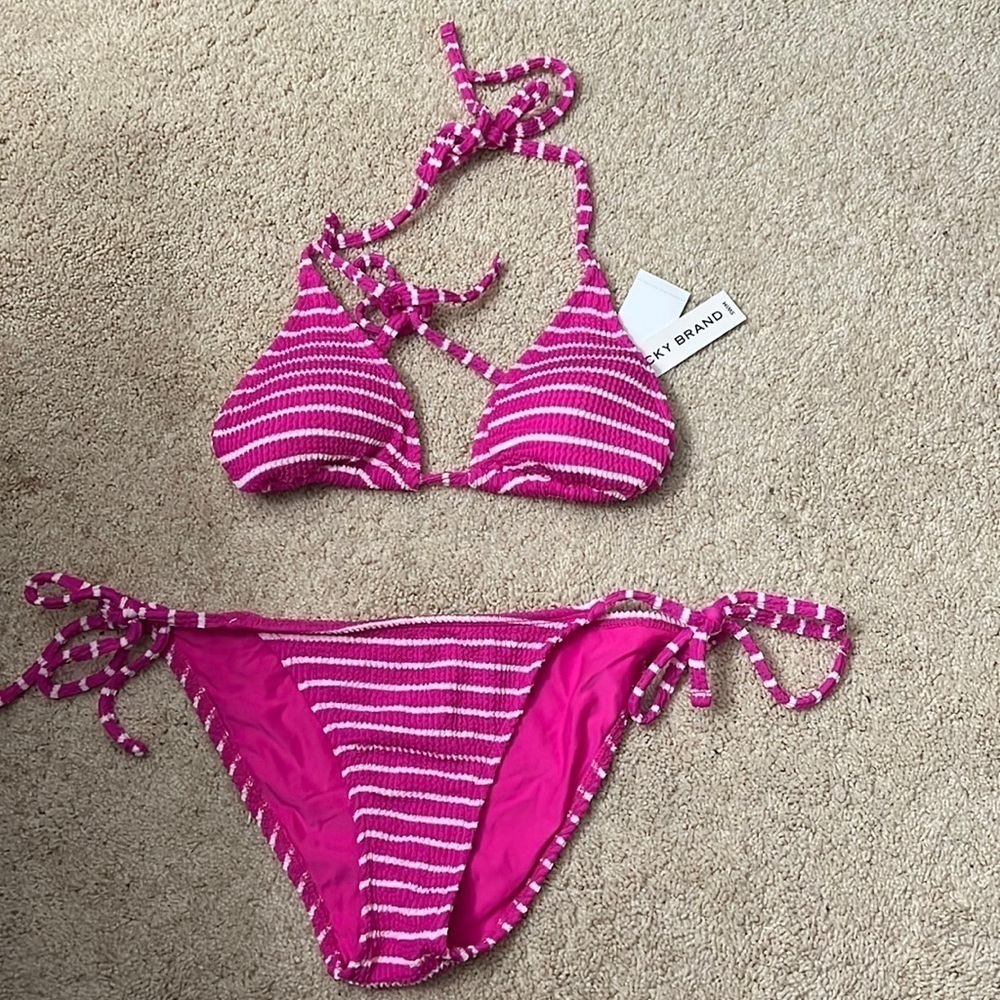 Lucky Brand pink and white two piece
